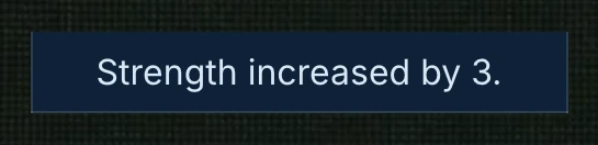 Blue Box Generator preview: a one-line System box reading "Strength increased by 3."